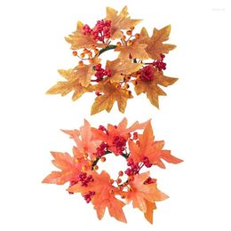 Bougeoirs 25cm chandelier artificiel porte-couronne guirlandes pour automne récolte d'automne décor de fête de Thanksgiving Y08D