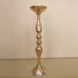 Candlers 2pcs Gold / Silver Metal Holder Fer Candlestick Wedding Props Road Road Vase Vase Home Decoration