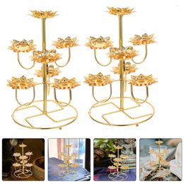 Candlers 2pcs Metal Light Cup Lotus Butter Haut Decoration Home Decoration For Temples Buddhist Supplies Patio Restaurants Room Room Tray