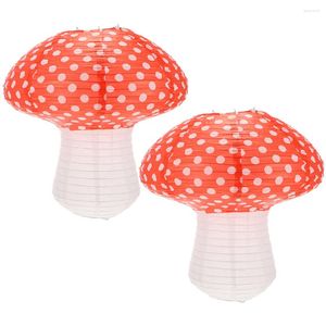 Bougeoirs 2 pièces papier champignon lanterne décors de fête 3D ornements suspendus pour jardin