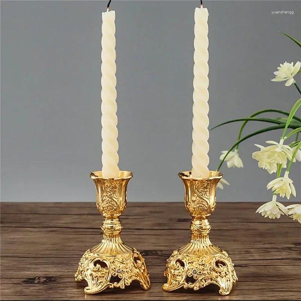 Candelabros 2 unids/set Gold Silver Desktop Stand Bouquet Party Wedding Table Centerpiece Navidad Decoración del hogar