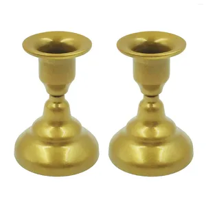 Bougeoirs 2pcs support de table pièce maîtresse pour pilier rétro fer fête décor salle à manger saint valentin mariage anniversaire tête unique