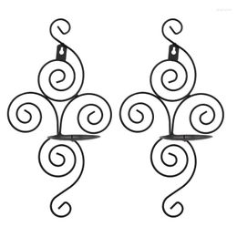 Bougeoirs 2 pièces appliques murales motif de fleur européen support monté suspendu chandelier support maison jardin chemin décor