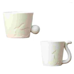 Bandlers 2pcs Water Cup en céramique tasse de tasse de café pour la maison de cuisine du café