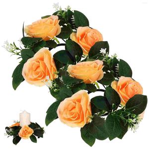 Bandlers 2pcs Couronnes Anneaux Pilier floral de mariage