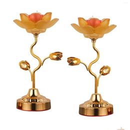 Bougeoirs 2X Lotus Ghee Porte-lampe Beurre Chandelier Pour Chambre Drop Livraison Maison Jardin Décor Dhtvs