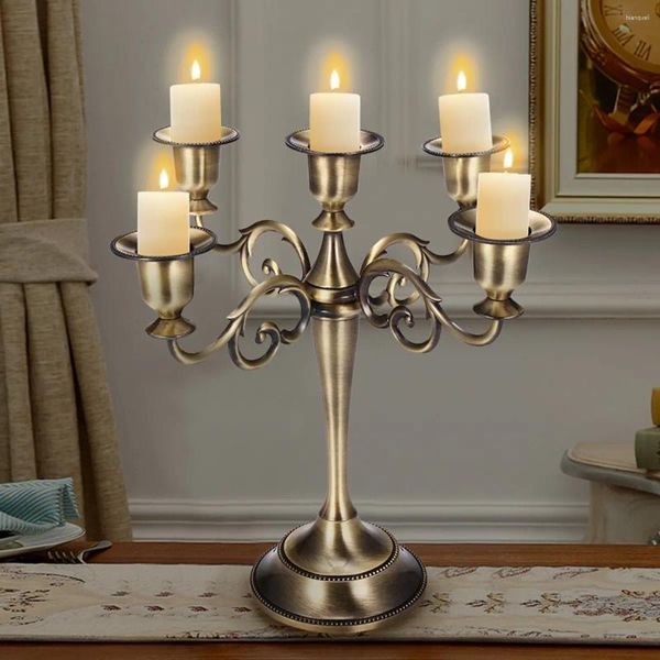 Bandlers 3/5 branches vintage antique en métal bronze candelabrum rétro pour dîner romantique décor de mariage