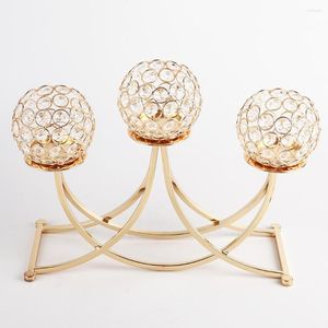 Candle Holders 3 Arms Candelabras Crystal Holder Candlelight Arch Bridge Goblet Tealight Candlestick Home Decor