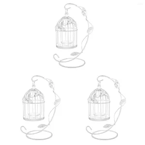 Candlers 3 pcs Bird Cage Decorcage Birdcage Cleblanter Habit Table Table Table pour le mariage à domicile (blanc)