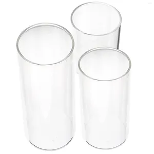 Bandlers 3 pcs en verre tasse de cylindre Pilier du pilier clair Nuses ménagers Jars Couvre-bougies