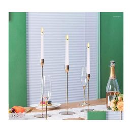 Kaarsenhouders 3 pc's/ set kandelaar Europese metalen houder eenvoudige gouden bruiloft decoratie bar feesttafel woonkamer drop dhpnl