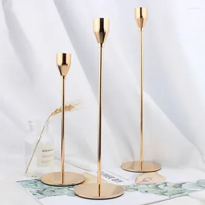 Bandlers 3 PCS / SET Européen Style Metal Simple Wedding Decoration Bar Party Room Decor Dec Home Table Bandlestick