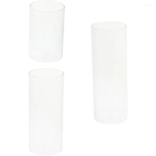 Bougeoirs 3 pièces tasse transparente verre photophore décorations de mariage tables colonne creux petit support conteneur en vrac