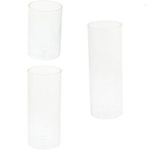 Candle Holders 3 Pcs Transparent Cup Small Home Decor Glass Tealight Holder Party Mask Stand Hollow Container Creative Candles &