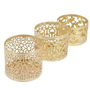 Candelas 3 PCS Tablas de decoraciones de boda Candlestick Delicate Holder Desktop Cup Candleas de hierro forjado Vintage Vintage