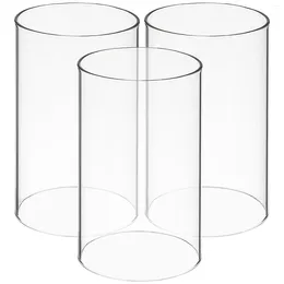 Bougeoirs 3 pièces abat-jour coupe-vent abat-jour en verre de bureau support de maison couvertures ouvertes décoration de table cheminée décoration de mariage lanterne