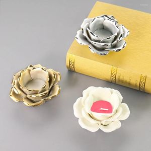 Bandlers 3d Rose Fleurs Faire à la main Céramiques Céramiques Ornement de chandelier Décorpèce de mariage diffuse de mariage décor