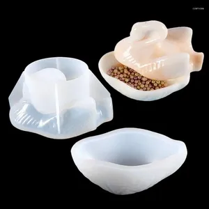 Candle Holders 3d Swan Pot Molde Silicone Lagerung Box Silikon Form Kristall Epoxy Harz Schmuck Candy Hausoratie Dekoratie