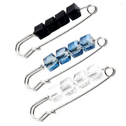 Bolsos de velas 3pc Fashion Crystal Broche Cardigan Pin Pin Femenino Silk Sklewing Accesorios de ropa Joyería (azul blanco y negro)