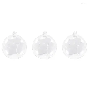 Bougeoirs 3 pièces 8 cm suspendus verre fleurs plante Vase support support Terrarium conteneur chandelier photophore décor à la maison