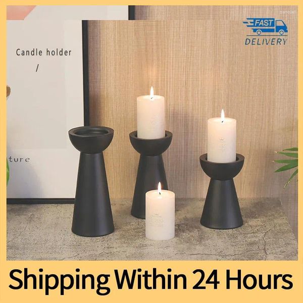 Candlers 3pcs Holder Candlestick for Vintage Black Stand Christmas Wedding Home Decorations