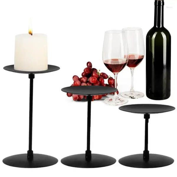 Bougeoirs 3 pièces fer noir support en métal simple décoration de mariage support pour la décoration intérieure