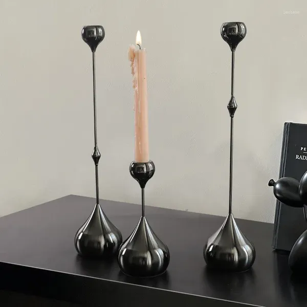 Candlers 3pcs Minimaliste moderne support de gouttelettes d'eau luxe Western Home Room Dining Table des chandelles romantiques