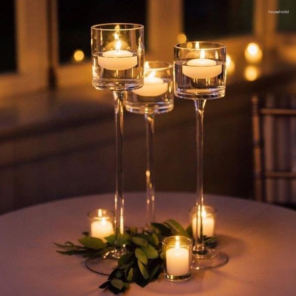 Bougeoirs 3 pièces/ensemble porte-verre barre tasse thé lumière maison table pour fête salon décoration de mariage