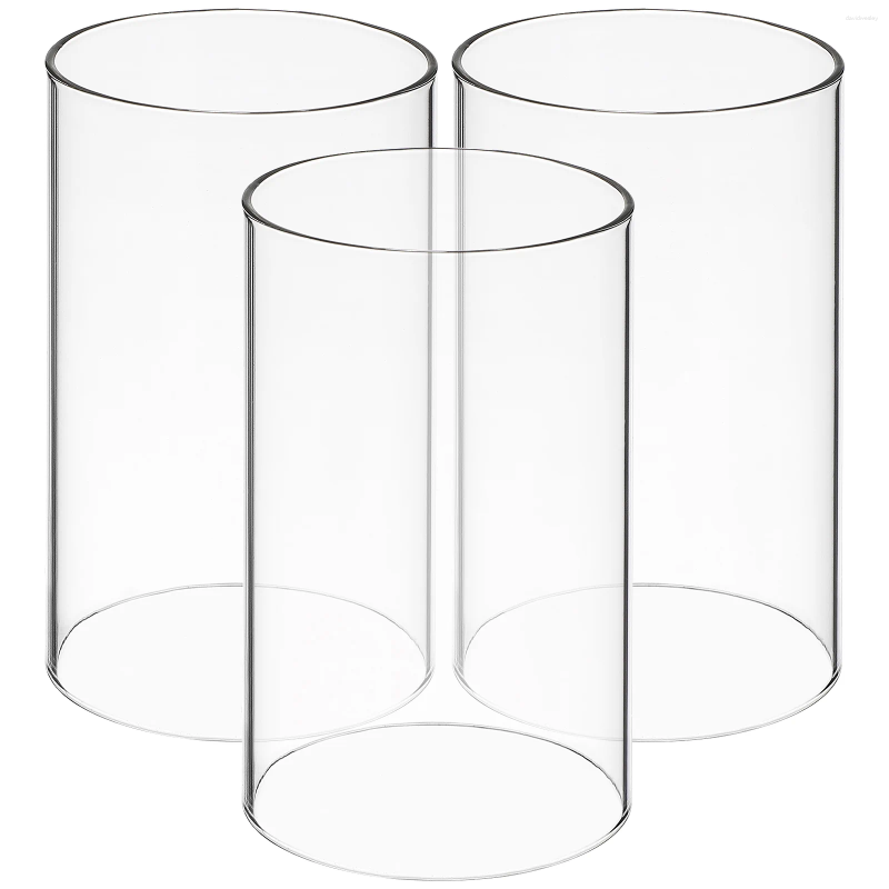 Candle Holders 3pcs Transparent Covers Desktop Household Shades