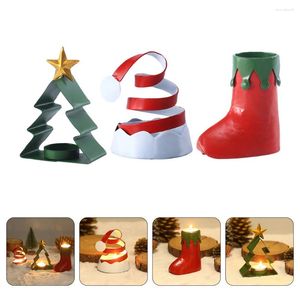 Bougeoirs 3pcs de Noël Hat à arbre coque