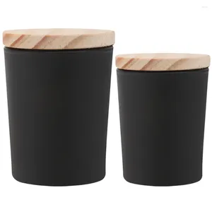 Bougeoirs 4 pièces bougies noires porte-votive en verre faisant des pots tasses tasses boîtes parfumées