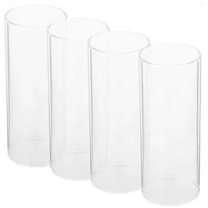 Bougeoirs 4 pièces support ombre vase bougies flottantes cylindre en verre borosilicaté élevé