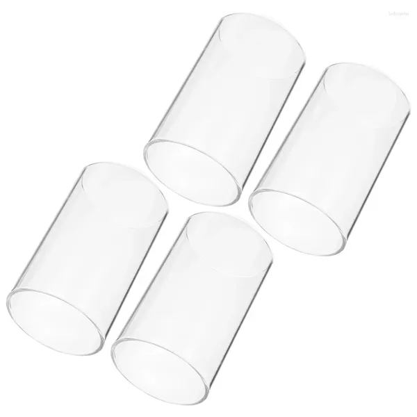 Candillas 4 PCS Cubierta de vidrio cilíndrico Cilindro Tubo de timbre de araña de decoración de accesorios Copa de borosilicato de borosilicidad Protective