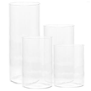 Kandelhouders 4 PCS Glass Cup Hurricane Clear Supplies Cilinder Cover Candlestick