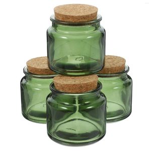 Bougeoirs 4 pièces tasse parfumée en verre support de ménage bouteille de pot en liège bougie chauffe-plat lumières de fête