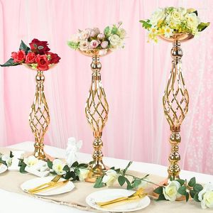 Bandlers 42/52/58 cm Fleurs Metal Wedding Centropiece Stand DIY Flower Rack Vase Candlestick Valentines Table Déco
