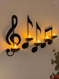 Candlers 4pcs Farmhouse Gift Candlestick Elegant Wedding Porch salon Metal Wall Home Decor Music Note Party Holder