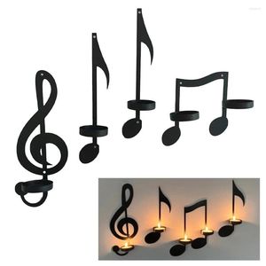 Bougeoirs 4pcs Music Note Porch Home Decor Gift Wall Mounted Holder Metal Farmhouse