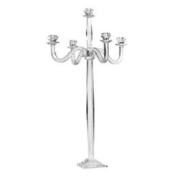 Kaarsenhouders 5 armen helder glas kristal kandelabra bruiloft centerpieces drop levering home tuin dhvbq