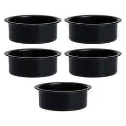 Bougeoirs 5 pièces accessoires de tasse bougeoir candélabre pots noirs bougies chauffe-plat pour pilier