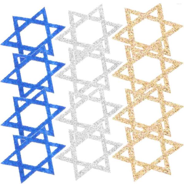 Candelabros 50 PCS Decoración de Hanukkah Suministros para fiestas Suministros de estrellas Decoraciones prácticas Lentejuelas Adornos de mesa Centro de mesa