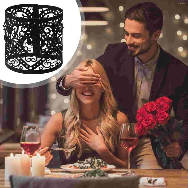 Bougeoirs 50 PCS Enveloppe d'éclairage en papier de raisin enroulé les bougies noires prennent la couverture de la poussière pour bébé décor de mariage