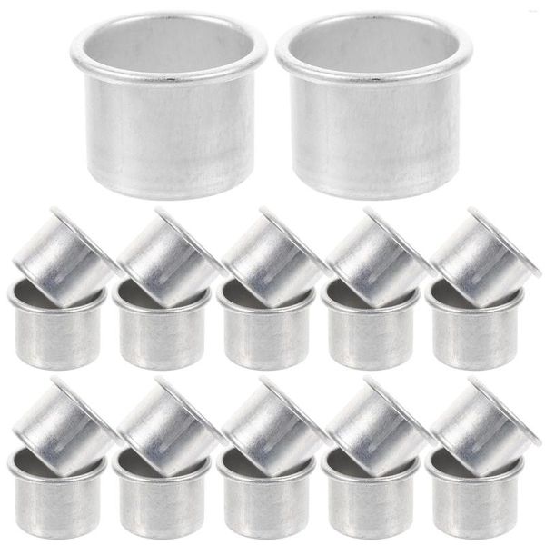 Bougeoirs 50 pièces tasse en métal aluminium thé lumière étain bougeoir en vrac candélabre de noël pour