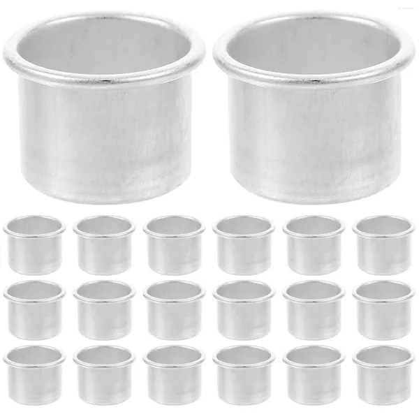 Bougeoirs 50 pcs Coupe en métal Chandelier en aluminium Noël Tea Light Tin Candélabre en vrac pour