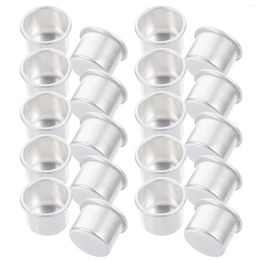 Bougeoirs 50 pcs Mini tasse en métal bougies de cire coniques piquets votifs chandelier en aluminium en vrac