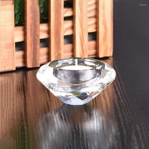 Bandlers 50pcs / lot en verre à cristal transparent porte-chandelier en forme de diamant en forme de diamant pour la décoration de chandelle à la maison