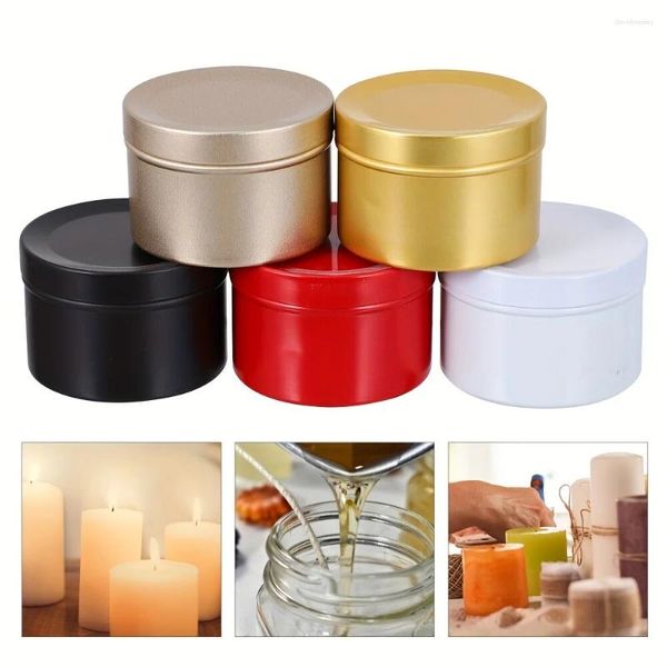 Candalos Topes de vela 5 PPC Tazas de metal Copas perfumadas Jar de Navidad Tea Metalstoraz