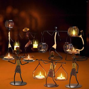 Kaarsenhouders 6 modellen Noordse metalen kandelaar abstract karakter beeldhouwhouder houder Decor Handmade Figurines Home Decoration Art Gift