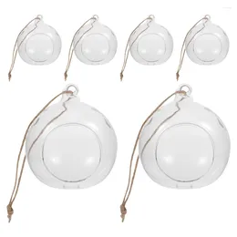 Bougeoirs 6 pièces récipients en verre suspendus porte-bougie chauffe-plat Style européen bricolage Globe sphère Terrarium