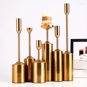 Bougends 6 pièces / ensemble Style de style européen porte-métal brillant Gold Home Decor Living Room Dining Table Ornements